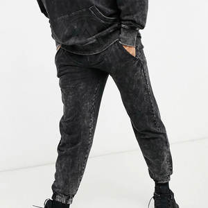 Survêtement Homme Décontracté Lavé à l'Acide 100% Coton Logo Personnalisable Dernier Design Pantalon de Jogging Grande Taille Écologique Respirant - Product Image 2