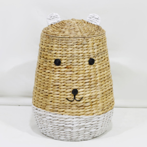 Durable Stylish Water Hyacinth <b>Laundry</b> <b>Bin</b> <b>with</b> <b>Lid</b>, High-Quality Animal Theme For Nursery Clothes Collection - Product Image 6