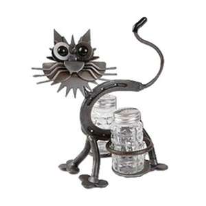 ชุดที่ใส่เกลือและพริกไทยทำจากโลหะสแตนเลสชุดเกลือและพริกไทยน่ารักพร้อมแคดดี้สำหรับร้านอาหารของตกแต่งบ้านไร่ - Product Image 4