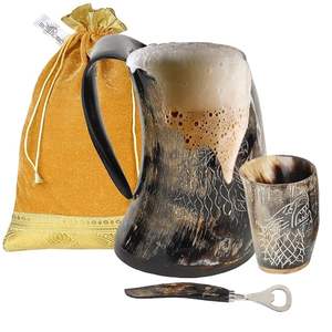 Mug à boire en corne traditionnel pour les célébrations du patrimoine, mug à boire en corne de grande capacité pour les boissons de CRAFT ZONE EXPORT - Product Image 3