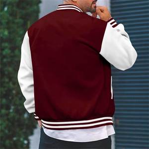 Veste universitaire pour hommes manches en cuir véritable et laine mélangée Letterman Boys College Varsity Jackets XS-5XL - Product Image 2