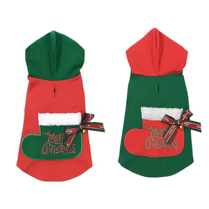Venta al por mayor de ropa navideña para mascotas: sudaderas con capucha de algodón para perros/muñeco de nieve con estampado de gatos, disfraz de vacaciones cálido para mascotas pequeñas sudaderas con capucha para perros - Product Image 5