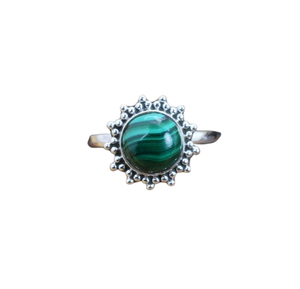 Boho Style 925 argent Sterling Malachite pierres précieuses bague bijoux à la main bague en argent bijoux pour femmes cadeau de mariage pour elle - Product Image 1