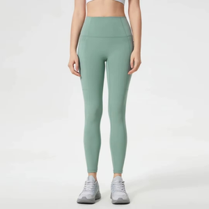 Quick Dry Skinny Breathable Women's High Waist Gym <b>Legging</b> with Solid <b>Pattern</b> for Online Workout Wear OEM Service Available - Product Image 4