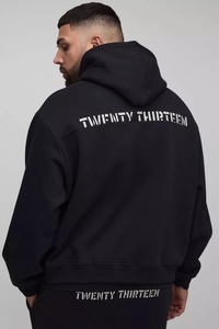 ชุดวอร์มสั้นสำหรับผู้ชายทรงบ็อกซี่มีฮู้ดพิมพ์ลาย13ไซส์พิเศษชุดวอร์มใส่สบายระบายอากาศได้ดี - Product Image 3