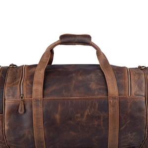 Bolsa de lona de cuero de vaca genuino de gran capacidad suave negro hombro equipaje cremallera para hombres mujeres deporte/Casual - Product Image 6