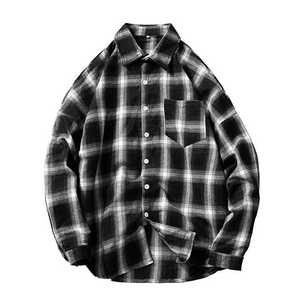 Custom Large Size Winter Flannel <b>Shirt</b> Men High Quality Casual Solid Breathable Anti-Pilling Full Sleeve Knitted Horn <b>Button</b> - Product Image 4