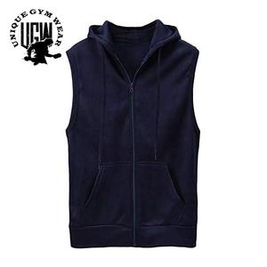 Pull à capuche en coton sans manches pour hommes avec logo personnalisé en gros Sweat à capuche vierge d'entraînement sans manches à la mode impression OEM de qualité - Product Image 1