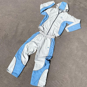 Ensemble survêtement personnalisé avec broderie veste zippée de jogging pantalon de survêtement en nylon veste d'extérieur coupe-vent survêtements pour hommes de haute qualité - Product Image 1