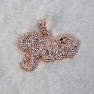 Pendentif de luxe en argent 925 Hip Hop Design avec Moissanite diamant sac d'argent glacé caution personnalisable fête bijoux pendentifs breloques - Product Image 2