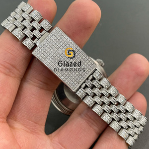 Reloj Moissanite Iced Out Diamond para hombre, moda de muñeca con estilo Hip Hop y acero inoxidable que mejora la claridad VVS - Product Image 4