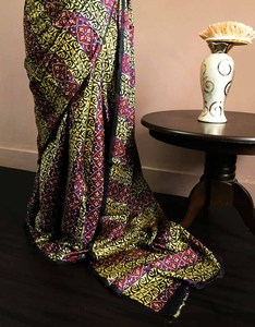 Red Hot Colored Festivals Special Pure Banarasi Seda Bordado pesado Saree Bangladesh y estilo indio Desgaste étnico - Product Image 5