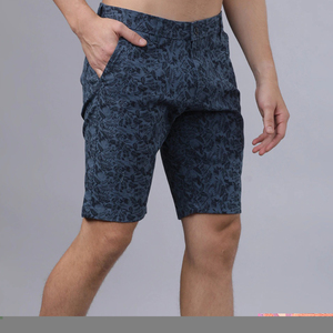 Short bleu solide High Street pour hommes 100% Polyester Slim Fit décontracté Streetwear été - Product Image 6