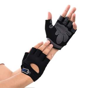 Gants de motard unisexes à demi-doigts rembourrés de gel pour un usage unisexe avec un design de logo personnalisé - Product Image 5