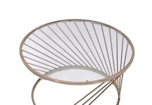 Table basse et thé en verre classique avec cadre en métal design meubles en fer pour chambre et salon décor à la maison élégant - Product Image 3