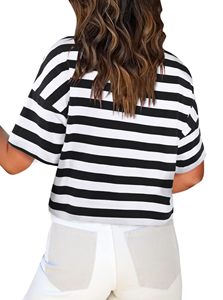 2022 femmes Gym et sport Yoga haut court séchage rapide col rond décontracté Fitness court 100% coton solide ajusté pour courir Yoga culture - Product Image 2