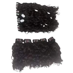 Extensiones de cabello humano Remy virgen de un solo donante sin procesar de templo indio crudo Premium en recto - Product Image 1