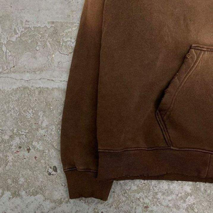 Ensemble de survêtement unisexe en molleton brun délavé antibactérien avec fermeture éclair et pantalon de jogging assorti, deux pièces, coton doux, décontracté - Product Image 6