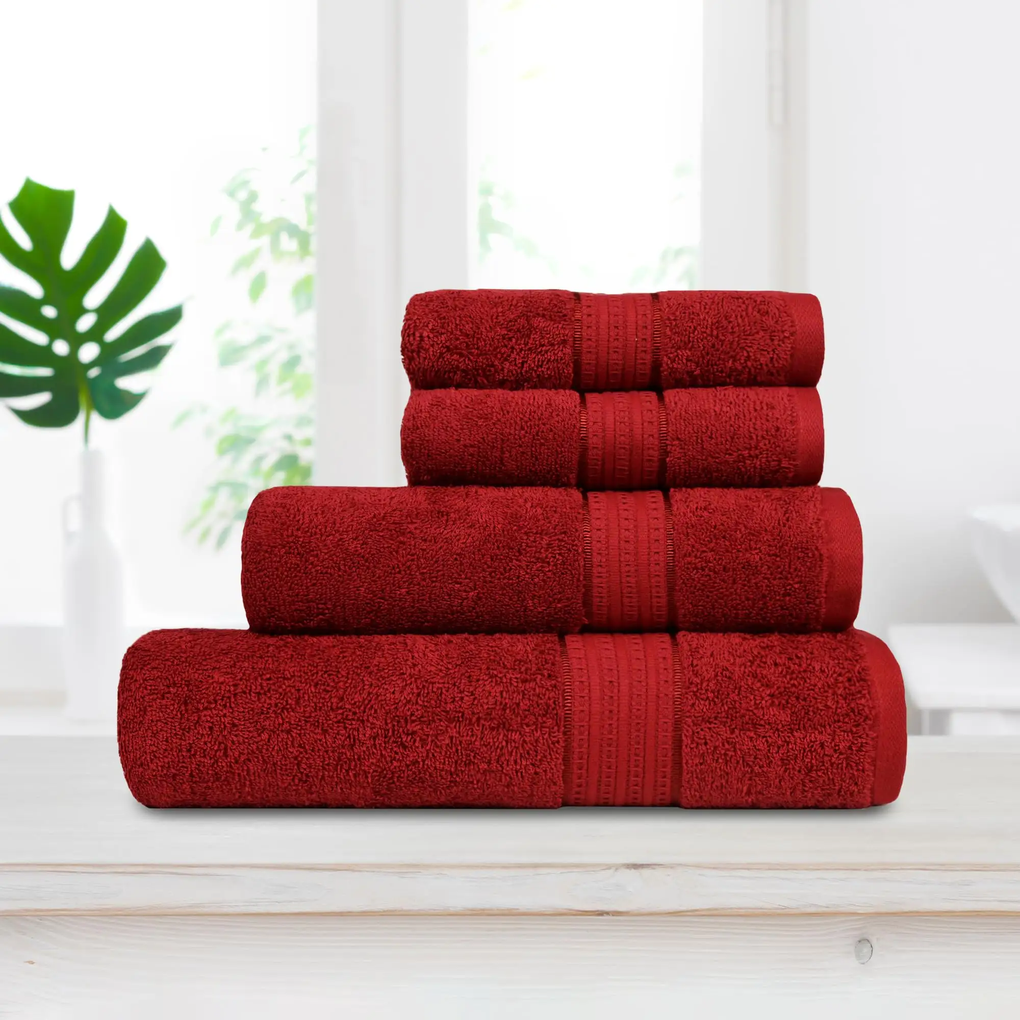 منشفة حمام فاخرة OEM مكونة من 3 قطع مناشف سادة فائقة مناشف فنادق قطنية 100% لينة