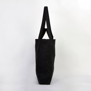 Bolsa de Mano de Algodón Plegable Personalizada de 12 oz, Tamaño Mediano 19 x 16 x 4 cm, Color Negro, Estilo con Patrón de Letras-48 41 10 cm - Product Image 5