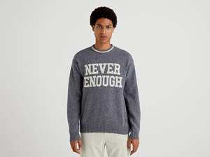 Pull en maille acrylique anti-rétrécissement pour hommes Pull à col rond style hiver Jacquard Lettre Design Logo personnalisé Bienvenue OEM Bienvenue - Product Image 2