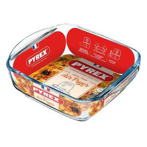 Plat à four en verre borosilicate transparent (25x22x7cm) pour friteuse à air 212B100 7648 pour modèle Pyrex - Product Image 1