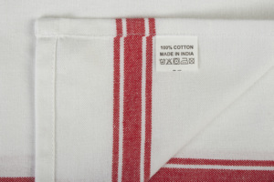 Ensemble de serviettes en coton recyclé rayé vintage 12 pièces linge de cuisine golf microfibre bambou rouge à carreaux maison plage enfants - Product Image 3