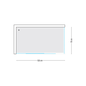 Porta doccia con scivolo a 2 lati in cristallo indurito trasparente 120x70 cm di qualità Premium - Product Image 4
