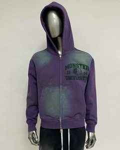 Sudaderas con capucha OEM personalizadas con logotipo estampado desgastado Sudadera de felpa francesa de peso pesado para Hombres estilo lavado al sol desteñido - Product Image 1