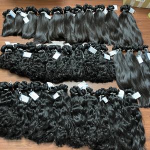 TOP <b>Raw</b> Human Hair Machine Weft Natural <b>Black</b> Vietnamese Wavy Straight <b>Raw</b> Human Hair - Product Image 4