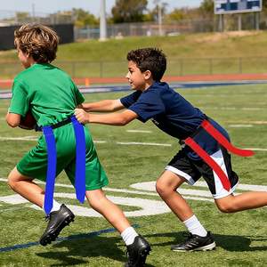 Drapeaux d'équipe de football promotionnels, drapeaux de football personnalisés ajustables en couleur pleine, et ceintures pour adultes et jeunes, équipement d'entraînement - Product Image 6