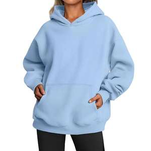 Nueva Sudadera con capucha de primavera y otoño para mujer, sudadera informal con bolsillo holgada, sudaderas con capucha de moda al por mayor en Stock, Sudadera con capucha para mujer - Product Image 2
