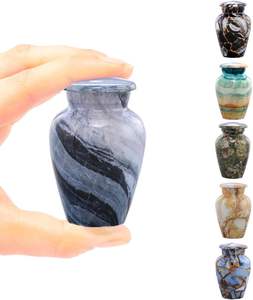 N. ° 1, urna de metal con ondas plateadas de tamaño pequeño del fabricante para cenizas de cremación de recuerdo, suministros funerarios al por mayor - Product Image 1