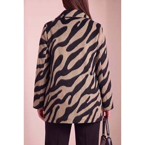 Abrigo de visón con estampado de leopardo, sin forro, talla grande - Product Image 4