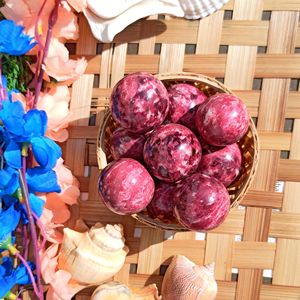 Wholesale Thulite <b>Sphere</b> Round Ball High Quality Natural <b>Crystals</b> Healing Quartz Chakra Reiki Gemstones Home Decoration Gifts - Product Image 4