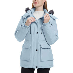 Veste Parka d'hiver longue pour femmes avec capuche imperméable polaire fourrure pardessus extérieur épaissir doudoune Type de fermeture à glissière - Product Image 5