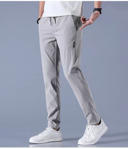 Pantalons décontractés extensibles en soie pour hommes, pantalons d'été minces, droits, respirants et respirants, de style sportif pour hommes - Product Image 2