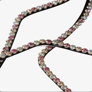 Brida de cuero de caballo Crystal Sparkle Brow Bands Equitación Cuero ecuestre Multicolor Bling Crystal Banda de cejas cómoda - Product Image 4