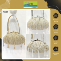 Sac de soirée léger et de haute qualité pour femme, avec bracelet, idéal pour les occasions spéciales - Mariage, Fête - Fait main, orné de perles