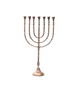 Elegante Menorá Chapada en Oro, Tradicional Artículos Judaicos, Candelabro de Metal de Nueve Brazos, Estilo Ecológico, Decoración Navideña para el Hogar, Impex - Product Image 4