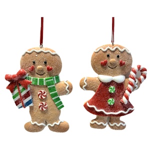 Décoration de Noël Bonbons et Boulangerie Thème Polymère Argile Pâte Sucre Paillettes Pain D'épice Homme Ornement 10CM CK Marque - Product Image 6