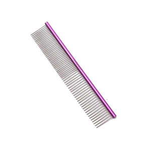 Peine combinado de acero inoxidable ANTI estático profesional de alta calidad, herramientas de aseo para perros y gatos plateados, peines combinados para mascotas - Product Image 4