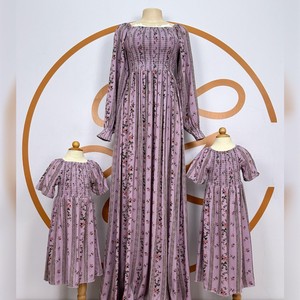 Mother <b>Daughter</b> Modest Straight Long Sleeve Ankle-Length Jalabiya Evening/Formal 100% Cotton Breathable Washable Premium Quality - Product Image 1