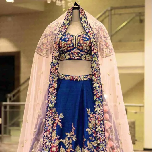 Classic yet elegance look Royal Blue Colour Dulhan Lehenga Choli, Wedding Lehenga Choli, Party Dress