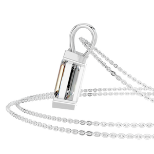 Collier pendentif en moissanite taille émeraude de 3 carats, or 14 carats, quatre griffes, certifié IGI, bijoux pour femmes, vente en gros, cadeau de mariage - Product Image 2