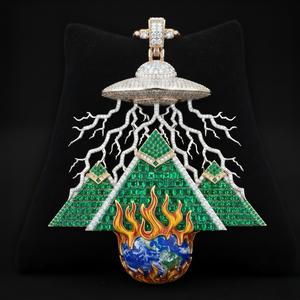 Pendentif personnalisé en argent sterling 925 avec diamant moissanite VVS plaqué or rose avec diamant glacé Design de luxe Bijoux hip hop - Product Image 1