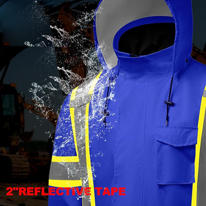 เสื้อกันฝนสำหรับผู้ชายเสื้อกันฝนแบบมีกระเป๋ากางเกงกันน้ำสะท้อนแสง - Product Image 3