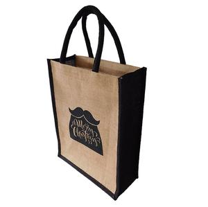 Bolso de mano de yute ecológico impreso personalizado al por mayor bolso reutilizable con serigrafía bolsa de compras de playa de cáñamo de lino - Product Image 2