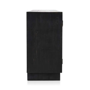 Aparador de Madera Maciza Reciclada de 4 Puertas con Acabado Negro, Estilo Rústico, para Sala de Estar y Comedor, para Taller o Casa de Campo - Product Image 6