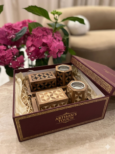 Wooden <b>gift</b> set of incense bakhoor burner for giveaway <b>gifts</b> and <b>Eid</b> or Ramadan <b>gift</b> from manufacturing company - Product Image 2